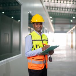 Asian Electrician starring at camera Asian Electrician starring at camera