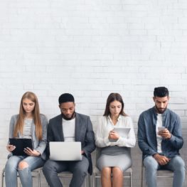 Young professional sitting on interview